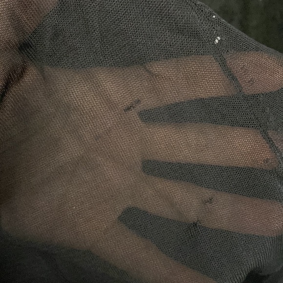 Black v neck top velvet and silk. black - Picture 6 of 8